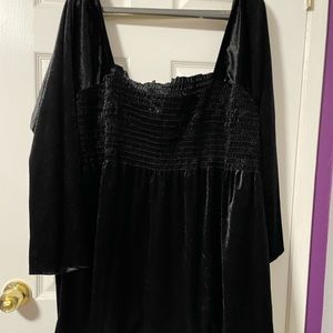 5x Black Velvet Blouse
